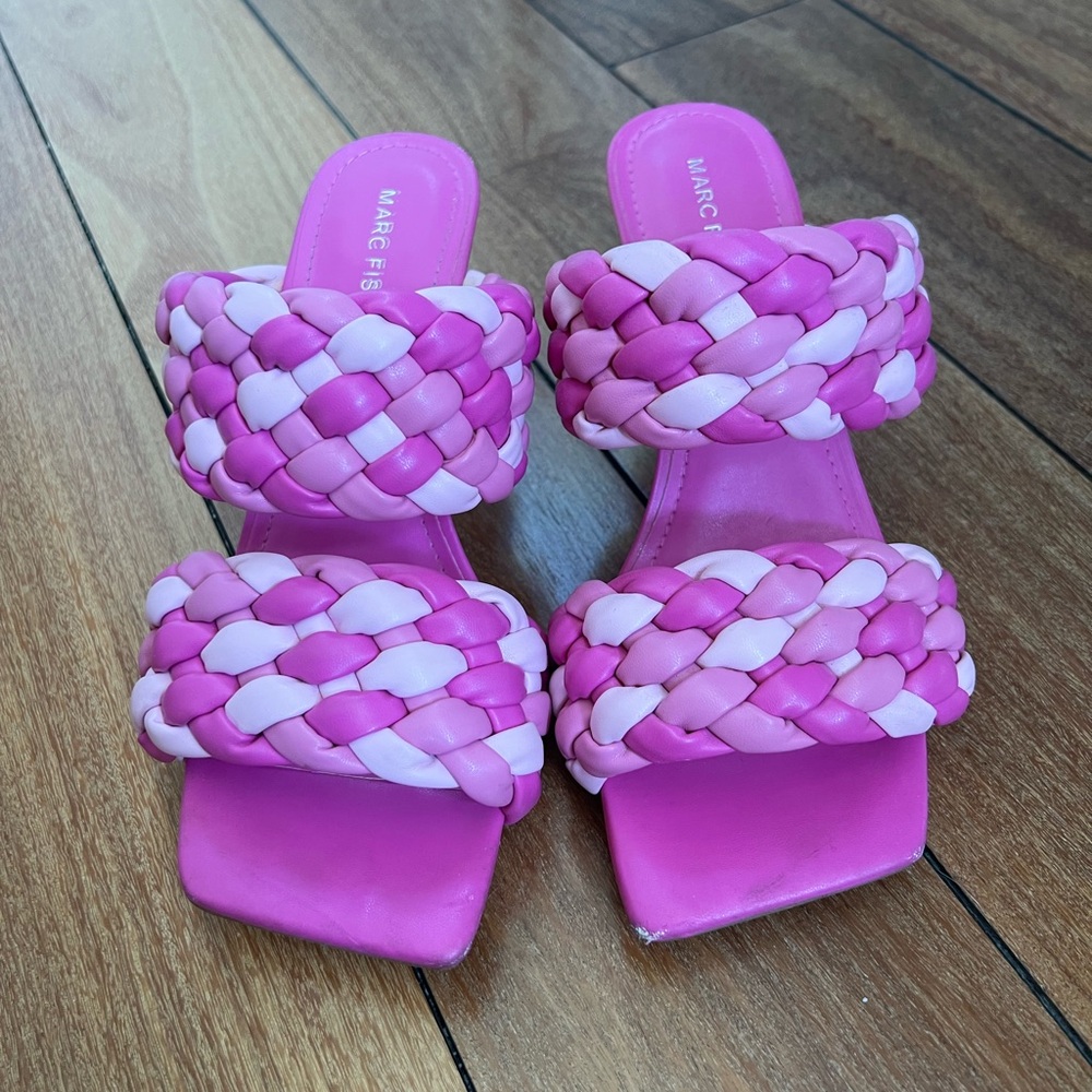 Marc Fisher Pink Braided Sandals